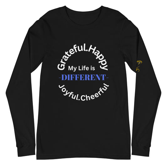 My Life is Different with Blue Lettering Long Sleeve Unisex Shirts - ADULT